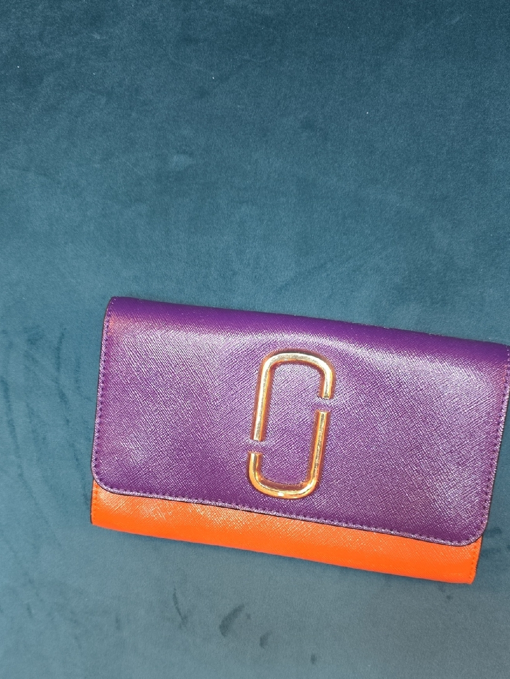 Marc Jacobs Purple and Orange Women's Chain Clutch with Gold Hardware